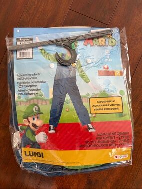Disguise Super Mario Luigi Deluxe Child Costume 7-8 Padded Polyester Green